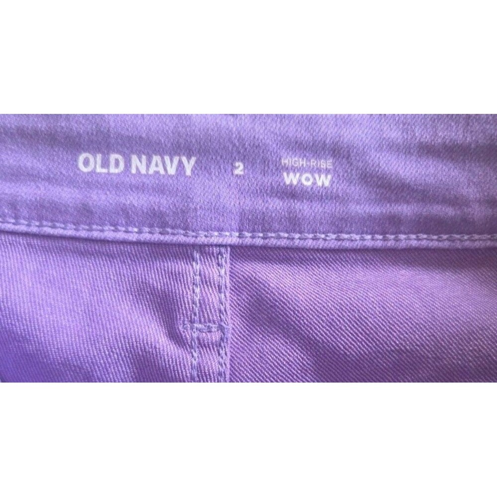 Old Navy WOW Chino Shorts - Purple - Women's Size 2 Cotton Blend High-Rise - Picture 3 of 5